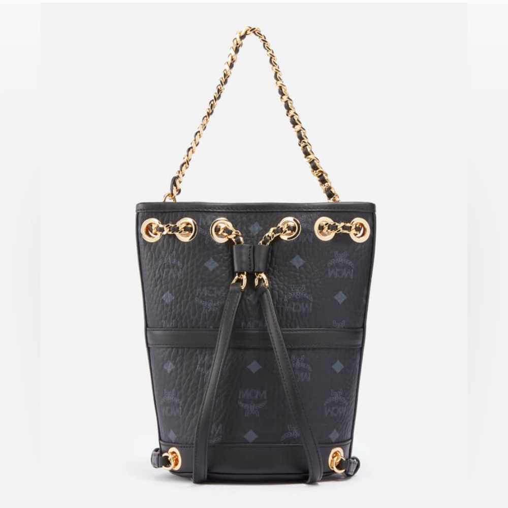 🔥NEW MCM Mini Visetos backpack with chain shoulder straps - Picture 6 of 8